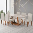 Ver imagem 1 de Mesa de Jantar 6 Lugares Amarena Mel/blonde/veludo Pastel - Viero Móveis