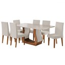 Ver imagem 2 de Mesa de Jantar 6 Lugares Amarena Mel/blonde/veludo Pastel - Viero Móveis