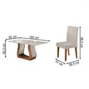 Ver imagem 3 de Mesa de Jantar 6 Lugares Amarena Mel/blonde/veludo Pastel - Viero Móveis