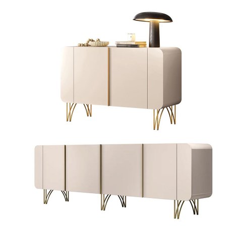 Conjunto Buffets Sala de Estar Benvenuto/saluti Pés em Aço Mdp/mdf Off White G26 - Hb Móveis