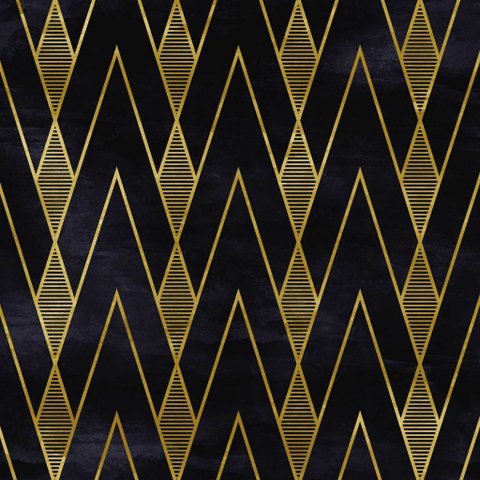 Papel de Parede Geométrico Triângulos Dourados - 3,00x0,50m