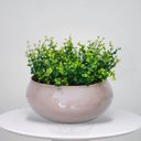 Ver imagem 1 de Arranjo de Folhagem Verdinho Artificial e Vaso Bege Grande