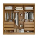 Ver imagem 3 de Guarda-roupa com Espelho 270cm 3 Portas 6 Gavetas Nexus Bianchi Nature Off
