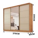 Ver imagem 4 de Guarda-roupa com Espelho 270cm 3 Portas 6 Gavetas Nexus Bianchi Nature Off