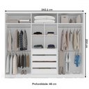 Ver imagem 4 de Guarda-roupa Casal Porto 6 Portas 4 Gavetas com Espelho Branco/azul - Politorno