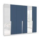 Ver imagem 2 de Guarda-roupa Casal Porto 6 Portas 4 Gavetas com Espelho Branco/azul - Politorno