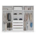 Ver imagem 3 de Guarda-roupa Casal Porto 6 Portas 4 Gavetas com Espelho Branco/azul - Politorno