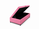 Ver imagem 1 de Cama Box Baú Solteiro com Encaixe para Colchão e Puxador Embutido:Rosa