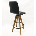Ver imagem 5 de Kit 3 Banquetas Decorativa Gomada Preta Base Giratória Madeira - Poltronas do Sul