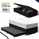 Ver imagem 5 de Cama Box Baú com Colchão de Espuma D33 Double Face Territory Hellen + Auxiliar Solteiro 88cm