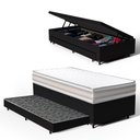Ver imagem 4 de Cama Box Baú com Colchão de Espuma D33 Double Face Territory Hellen + Auxiliar Solteiro 88cm