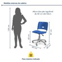Ver imagem 4 de Kit 6 Cadeiras de Escritório Base Giratória Elo Azul/Cinza