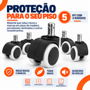 Ver imagem 2 de Kit 5 Rodinhas Rodízios para Cadeira de Escritório Giratória