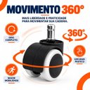 Ver imagem 4 de Kit 5 Rodinhas Rodízios para Cadeira de Escritório Giratória