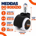 Ver imagem 3 de Kit 5 Rodinhas Rodízios para Cadeira de Escritório Giratória