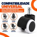 Ver imagem 5 de Kit 5 Rodinhas Rodízios para Cadeira de Escritório Giratória