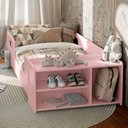 Ver imagem 6 de Cama Montessoriana com Colchão e Nicho Sapateira Aconchego MDF Rosa