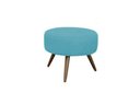 Ver imagem 5 de Kit Namoradeira + 1 Poltrona Decorativa Aurora + Puff Redondo Suede Azul Tifany Pés Madeira Ms Decor