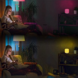 Abajur Luminária Mesa Jujuba LED Colorido Rgb Cromoterapia