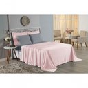 Ver imagem 4 de Jogo de Cama Casal Viúva Nobre 4 Peças Malha 100% Algodão - Rosa / Cinza