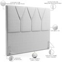 Ver imagem 4 de Cabeceira Cama Box Casal 140 cm Aurora W01 Linho Cinza - Lyam Decor