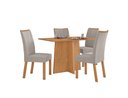 Ver imagem 1 de Conjunto Sala de Jantar Mesa Celebrare 120 no Glass com 4 Cadeiras Apogeu - Lopas Amendoa Clean -Tec