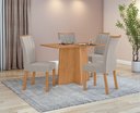 Ver imagem 7 de Conjunto Sala de Jantar Mesa Celebrare 120 no Glass com 4 Cadeiras Apogeu - Lopas Amendoa Clean -Tec
