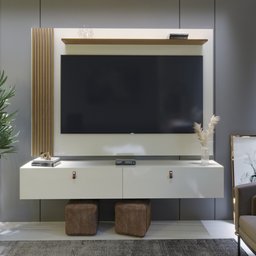 Rack com Painel Ripado Suspenso para Tv até 70 Polegadas 2 Portas Grécia 180cm - 5