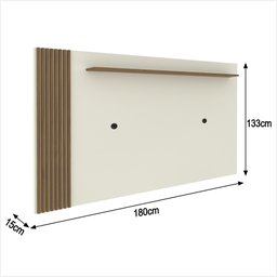Rack com Painel Ripado Suspenso para Tv até 70 Polegadas 2 Portas Grécia 180cm - 4