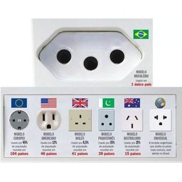 Adaptador Tomada Universal Internacional Mundial Serve Em Todos Paises Qualidade E Tensão - 5