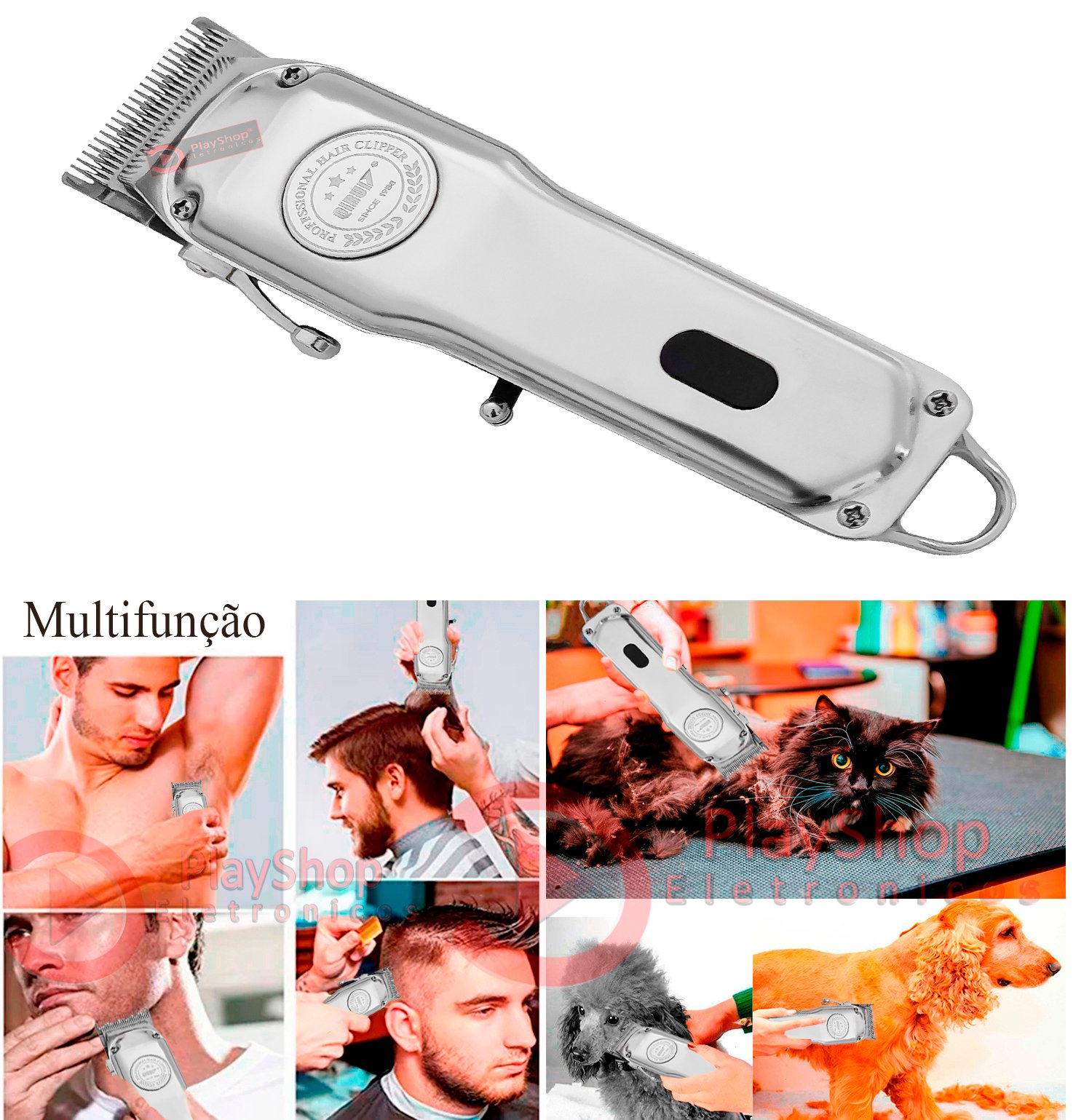 Maquina Profissional De Cortar Cabelo Aparar Barba Depilador Axilas Pezinho Recarregável Bivolt - 5