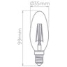 Lâmpada Led Vela Filamento 4w 127v E14 Dimerizável Decoração - 2