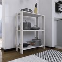 Ver imagem 4 de Balcão para Micro-ondas ou Utensílios de Cozinha com Pés de Sapatas Plásticas e 1 Prateleira - Branc