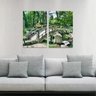 Quadro Ponte Jardim Japonês Arco Parque Jogo 2 Peças - 2