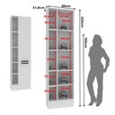 Ver imagem 3 de Paneleiro com Rodapé 2 Portas Almofada Americana e 5 Nichos 60cm TM1317 MDF Grazi Branco