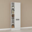 Ver imagem 7 de Paneleiro com Rodapé 2 Portas Almofada Americana e 5 Nichos 60cm TM1317 MDF Grazi Branco