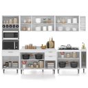 Ver imagem 4 de Armário de Cozinha com Tampo CP07 280cm Pérola Branco Z34 - Mpozenato