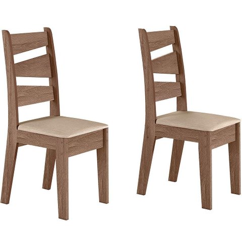 Conjunto Com 02 Cadeiras De Jantar Itália Amêndoa 51C