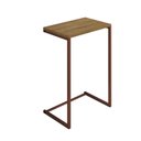 Ver imagem 2 de Mesa Lateral de Apoio Industrial Sofá Charmme Ferro Cobre e Tampo Freijó