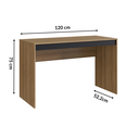 Ver imagem 3 de Mesa Escrivaninha para Escritório B23 Emovell: Mel e Preto
