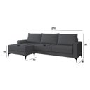 Ver imagem 4 de Sofá 3 Lugares com Chaise e Pé Metálico Amazon