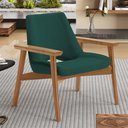 Ver imagem 2 de Poltrona Decorativa para Sala de Estar Living Base Madeira Becker L02 Bouclê Verde - Lyam Decor