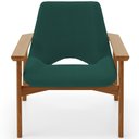 Ver imagem 3 de Poltrona Decorativa para Sala de Estar Living Base Madeira Becker L02 Bouclê Verde - Lyam Decor