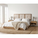 Ver imagem 2 de Cabeceira para Cama Casal Box King 1,95 Estofado com Madeira Bege