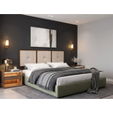 Ver imagem 4 de Cabeceira para Cama Casal Box King 1,95 Estofado com Madeira Bege