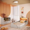 Ver imagem 1 de Quarto Infantil Cama Montessoriana e Cômoda Lille Cj082 Arenas