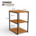 Ver imagem 2 de Mesa de Apoio Industrial com 3 Prateleiras Canela/preto Fosco