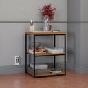 Ver imagem 1 de Mesa de Apoio Industrial com 3 Prateleiras Canela/preto Fosco