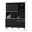 Ver imagem 4 de Kit Cozinha Compacta Alice 130cm Com 6 Portas e 1 Gaveta Preto Fosco - Desk Design