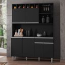 Ver imagem 2 de Kit Cozinha Compacta Alice 130cm Com 6 Portas e 1 Gaveta Preto Fosco - Desk Design